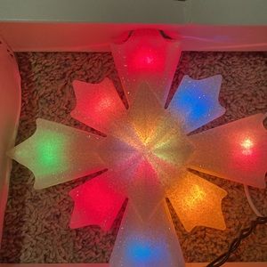 Holiday time frosted tree topper